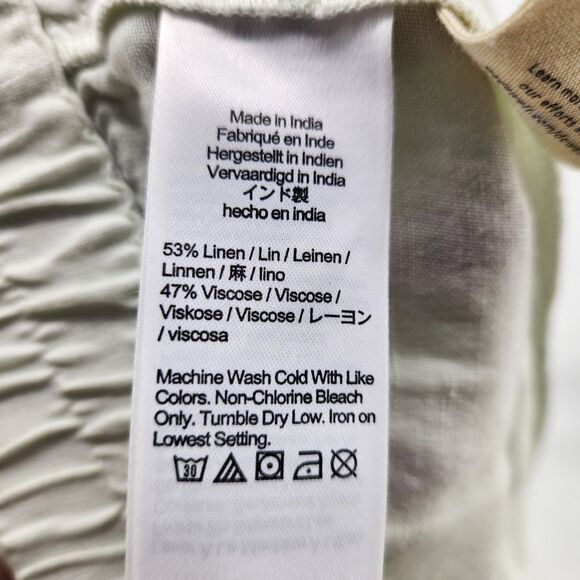 New Madewell Womens Linen-Blend Pull-On Pleated Shorts Mint Green Size XXL - Picture 4 of 4